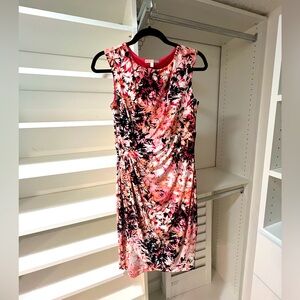 Pink floral sheath dress